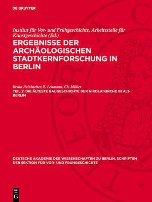 cover image of Die älteste Baugeschichte der Nikolaikirche in Alt-Berlin